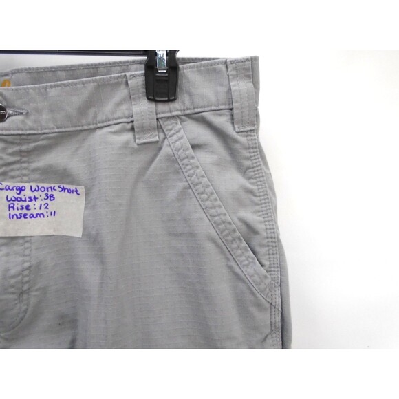 Carhartt Broxton Force Cargo Shorts Mens 38 Gray Relaxed Fit Ripstop Workwear - Picture 5 of 11